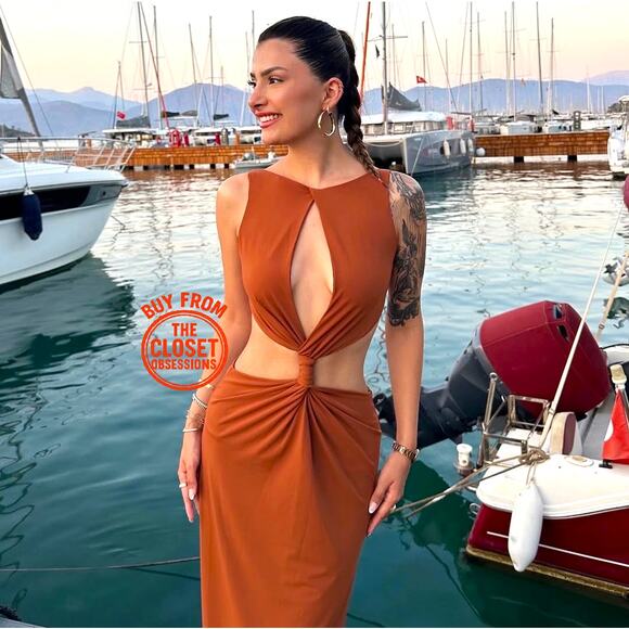 ZARA BLOGGER FAVE!!! Long Dress with Front Knot NWT - Picture 9 of 16